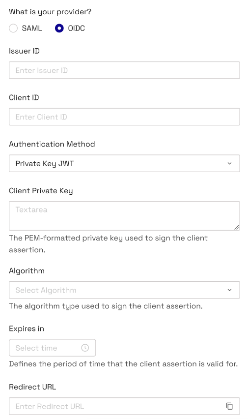 Thredd Portal SSO Setup OIDC Private Key JWT protocol