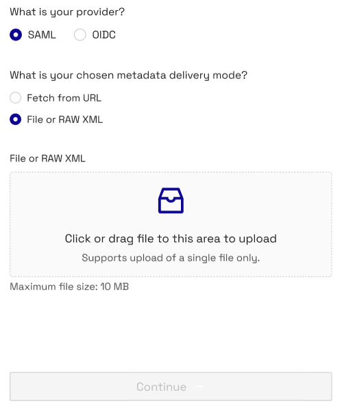 Thredd Portal SSO Setup SAML file protocol